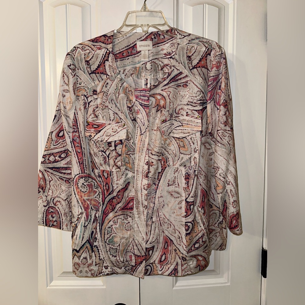Chico’s Linen Blouse/Jacket size 3